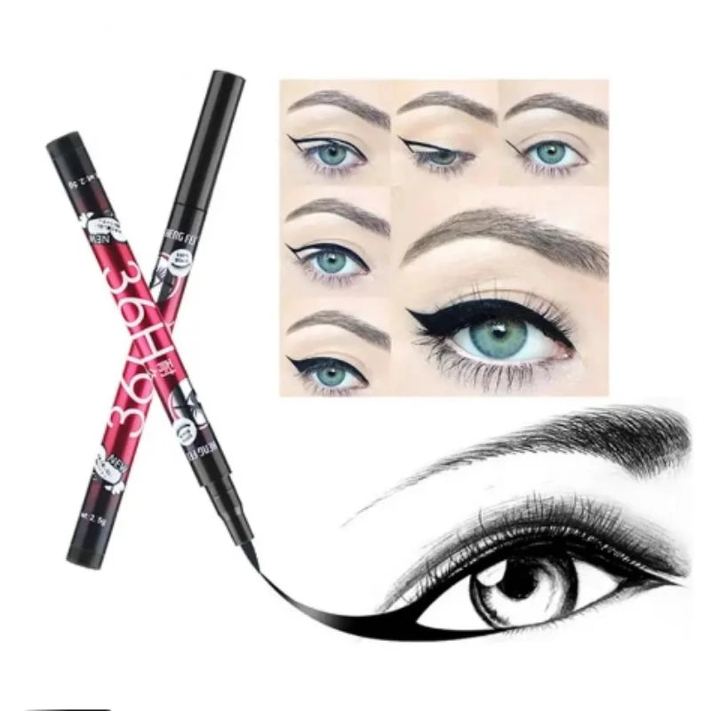 36H Waterproof Eyeliner Marker Pack of 2 – Long Lasting Smudge Proof Eye Liner Pen