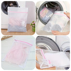 Pack of 2 Mesh Laundry Bag – Zippered Washing Machine Protection Net Pouch