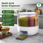 Rotatable Airtight Rice Dispenser with 6-Portion Storage - Waterproof & Moisture-Proof Kitchen Storage Solution