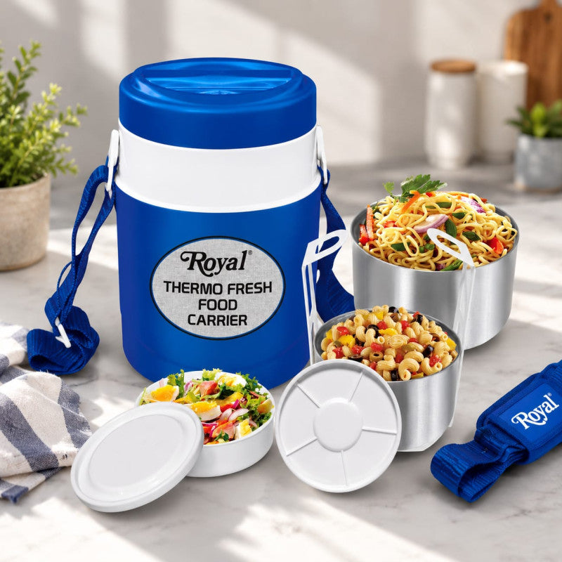 Royal Thermo Fresh Food Carrier Ultra 3 – Insulated Stainless Steel Lunch Box for Hot & Fresh Meals