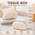 Luxury Shell Tissue Box Holder – Elegant Desktop Tissue Organizer for Home, Office & Car