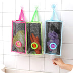 Pack of 3 Hanging Mesh Garbage Bag – Reusable Kitchen & Bathroom Waste Storage Organizer