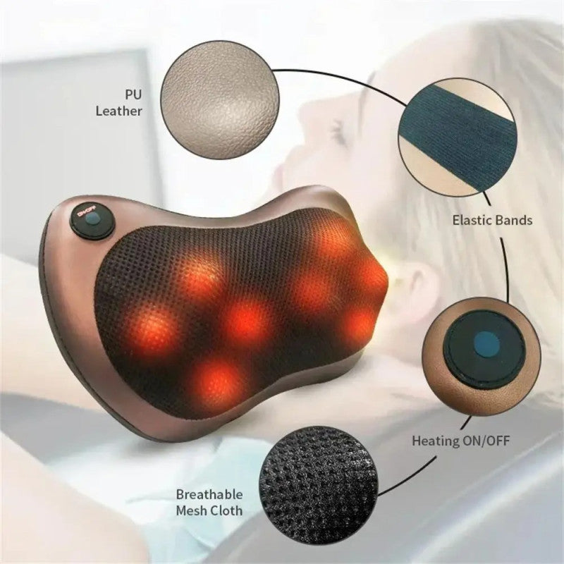 Car Pillow Massager – Electric Shiatsu Neck & Shoulder Massage Cushion with Heat
