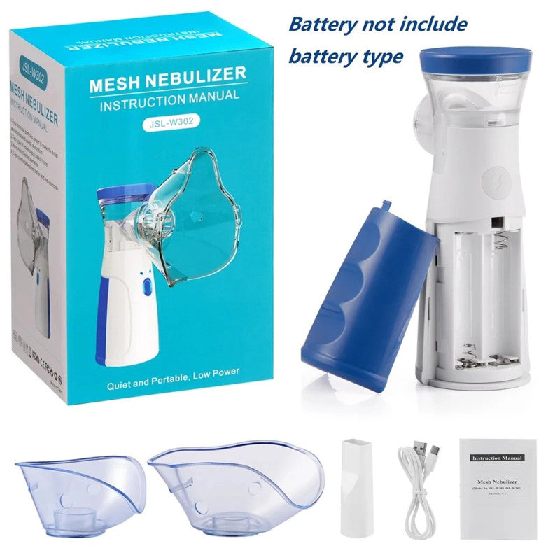 Portable Mesh Nebulizer Machine – USB Rechargeable Silent Inhaler for Kids & Adults