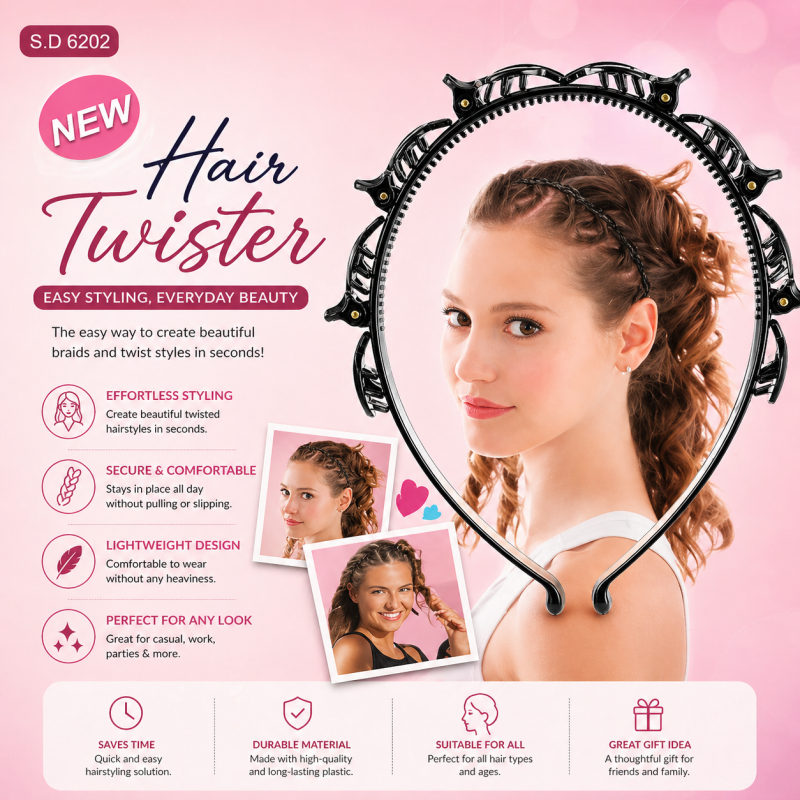Double Layer Twist Plait Fashion Hair Hoop Headband