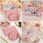 Pack of 3 Premium Makeup Pouch Set – Waterproof Cosmetic & Travel Organizer Bags for Girls