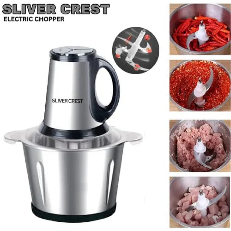 2L Electric Meat Grinder Chopper – Stainless Steel Meat & Vegetable Food Processor