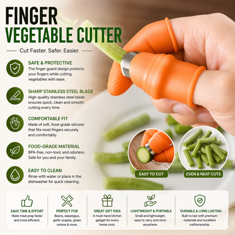 Silicone Finger Vegetable Peeler & Thumb Knife – Safe Kitchen Cutting Protector