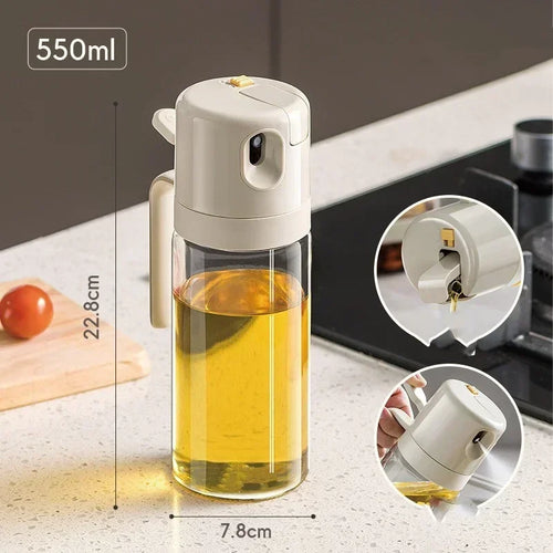 2-in-1 Oil Dispenser Bottle – Spray & Pour Kitchen Oil Sprayer