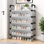 5 Layer Shoe Storage Rack with Dustproof Cover & Handles