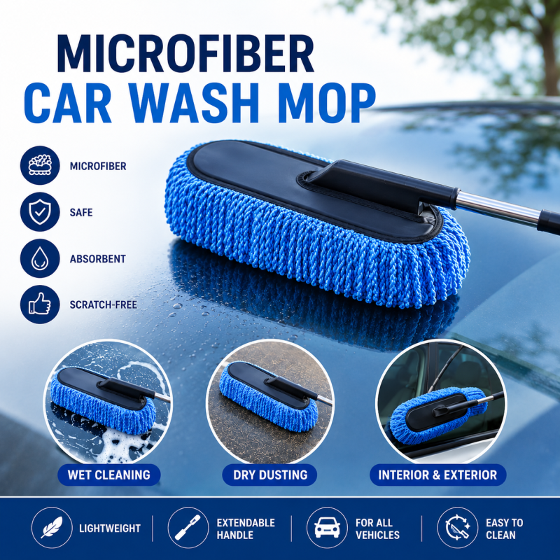 Car Wash Cleaning Brush Duster Dust Wax Mop