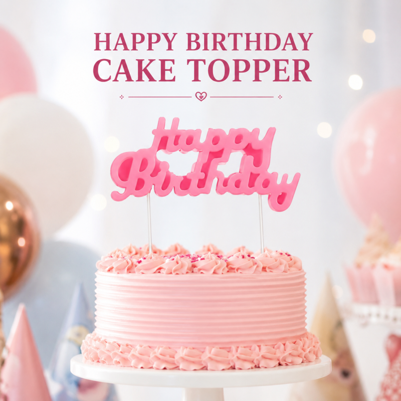 Happy Birthday Cake Topper – Glitter Letter Party Cake Decoration