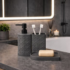 Luxury Bathroom Set – Soap Dispenser + Toothbrush Holder (Pack of 2)