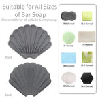 Silicone Soap Holder with Drain – Anti-Slip Shell Design Soap Dish