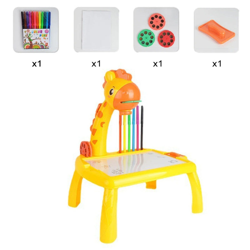 Kids Projector Drawing Table – LED Art Learning Table with Markers