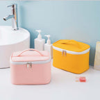 Leather Cosmetic Makeup Bag – Large Capacity Travel Makeup Organizer for Women