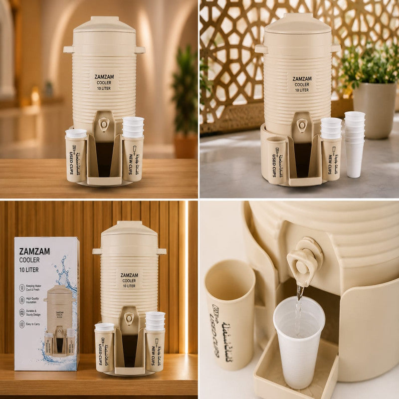 Big Zamzam Cooler Dispenser 5 Liter – Insulated Water Jug with Tap & Cups