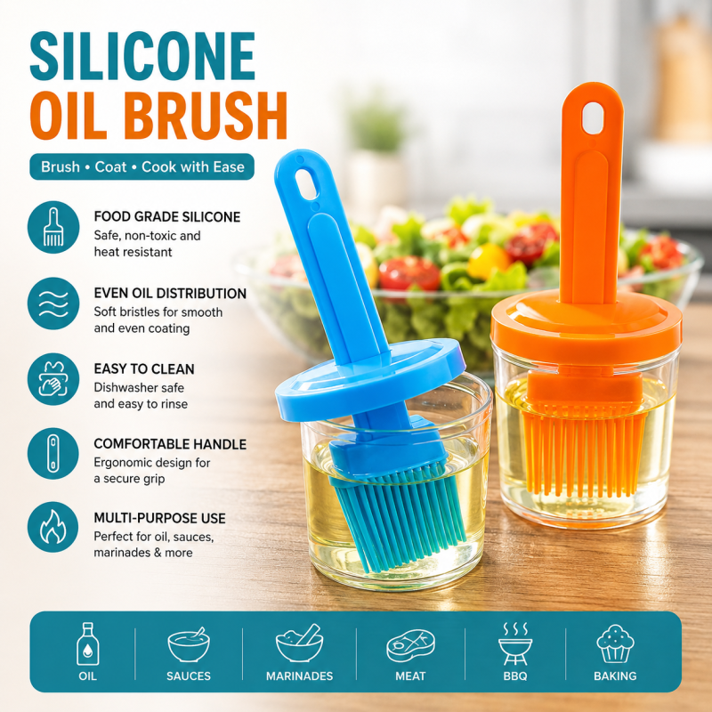 Oil Brush With Bottle Oil Dispenser