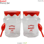 Kamel Wavey Jar 700gm (Pack of 2) – BPA Free Storage Jar with Spoon