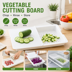 3-in-1 Cutting Board with Drain Basket – Foldable Chopping Board & Vegetable Washing Tray