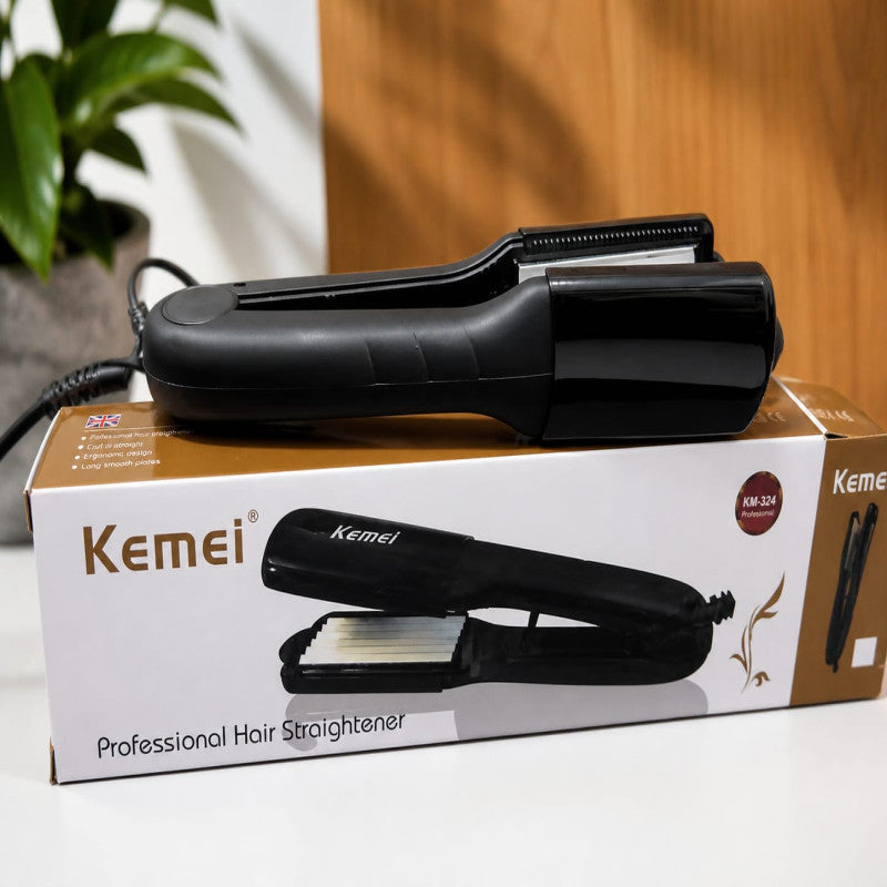 Kemei KM-324 Professional Hair Crimper – Ceramic Hair Straightener & Styling Tool