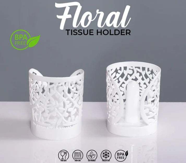 Floral Tissue Holder – Elegant BPA-Free Tissue Organizer