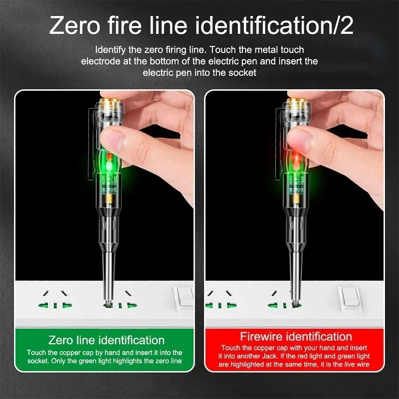 Pack of 2 Digital Electric Tester Pen – Voltage Detector Screwdriver with LED Indicator