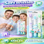 Pack of 3 Toothbrush Set – Kids & Adults Soft Bristle Toothbrush | Family Pack
