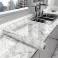 White Marble Sticker Sheet (60x200cm) – Self Adhesive Kitchen Countertop & Cabinet Cover