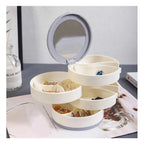 4 Layer Rotating Jewellery Organizer Box with Mirror – Multi-Storage Case