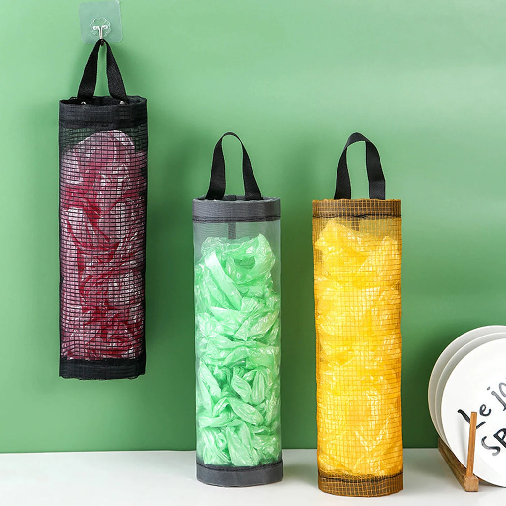 Net Garbage Bags Holder – Wall Hanging Plastic Bag Storage Organizer