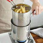 Stainless Steel Deep Fryer Pot 1200ml – Oil Frying Pot with Strainer Basket