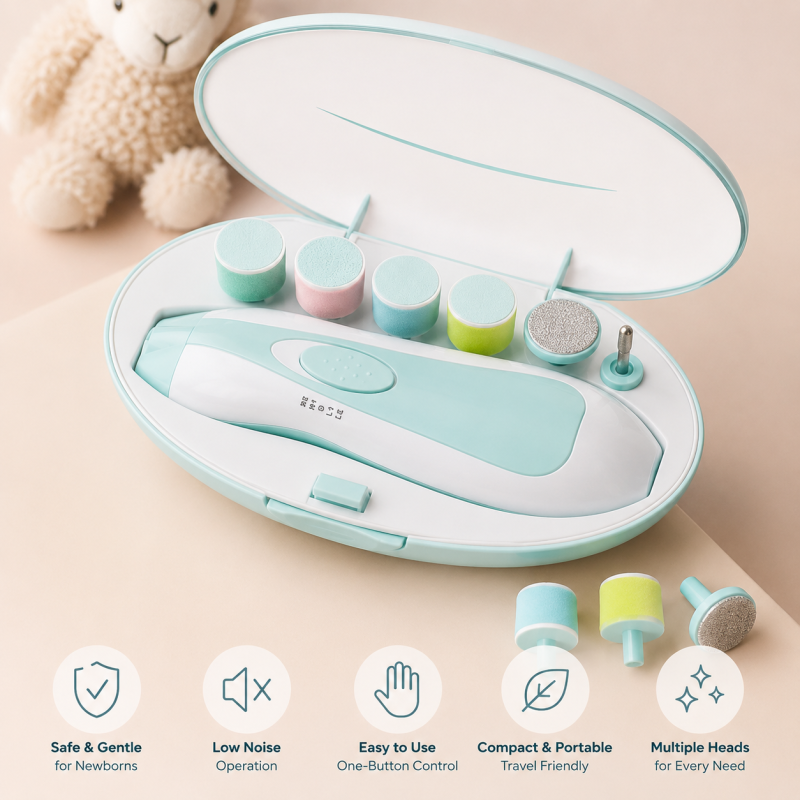 Baby Nail Clippers 6 in 1, Baby Nail Cutter Safe Electric Baby Nail Trimmer