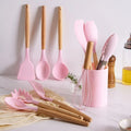 12 Pcs Silicone Kitchen Utensil Set with Holder – Heat Resistant Cooking Spoon Set