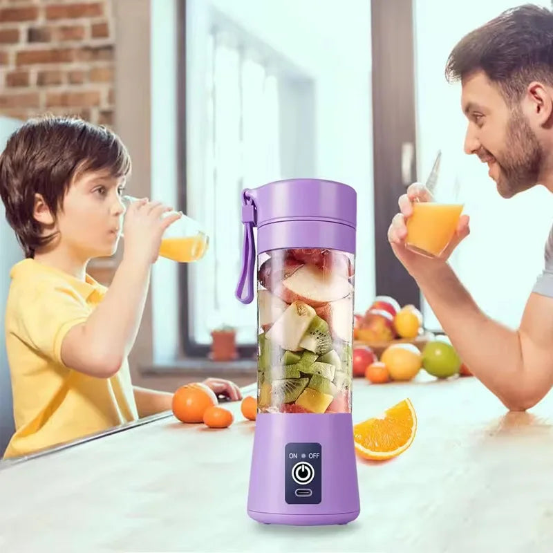 USB Rechargeable Juicer 6 Blades Electric Blender Portable Mixer