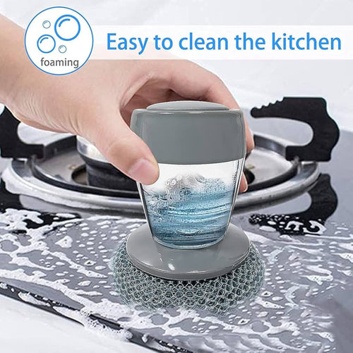 Automatic Liquid Dispensing Palm Brush – Multi-Purpose Kitchen Cleaning Brush