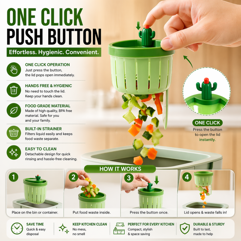 Creative Cactus Kitchen Sink Drain Strainer Basket – Food Waste Filter & Sink Catcher