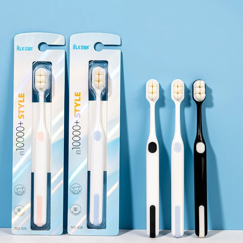 LOTUS Soft Toothbrush – Ultra Soft Bristles Adult Brush (White/Black Premium Design)