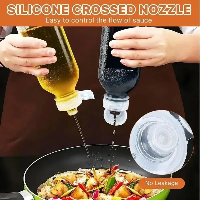 Pack of 2 Oil & Sauce Dispenser Bottle – Leak Proof Kitchen Oil Pour Bottle