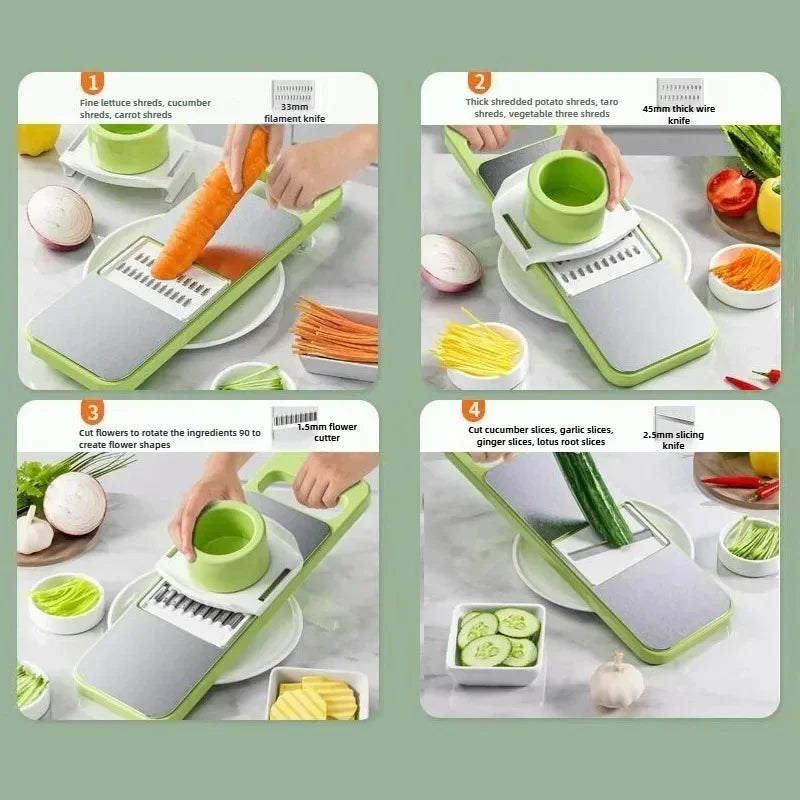 5 in 1 Vegetable Slicer Cutter – Multi Function Mandoline Slicer | Kitchen Chopper & Grater Tool