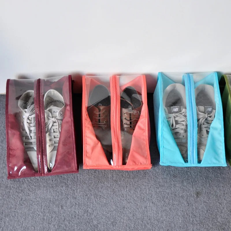 Pack of 3 Double Shoe Storage Bag – Travel & Wardrobe Organizer with Transparent Cover