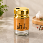 Premium Glass Spice Jar with Golden Lid – Kitchen Seasoning & Storage Container
