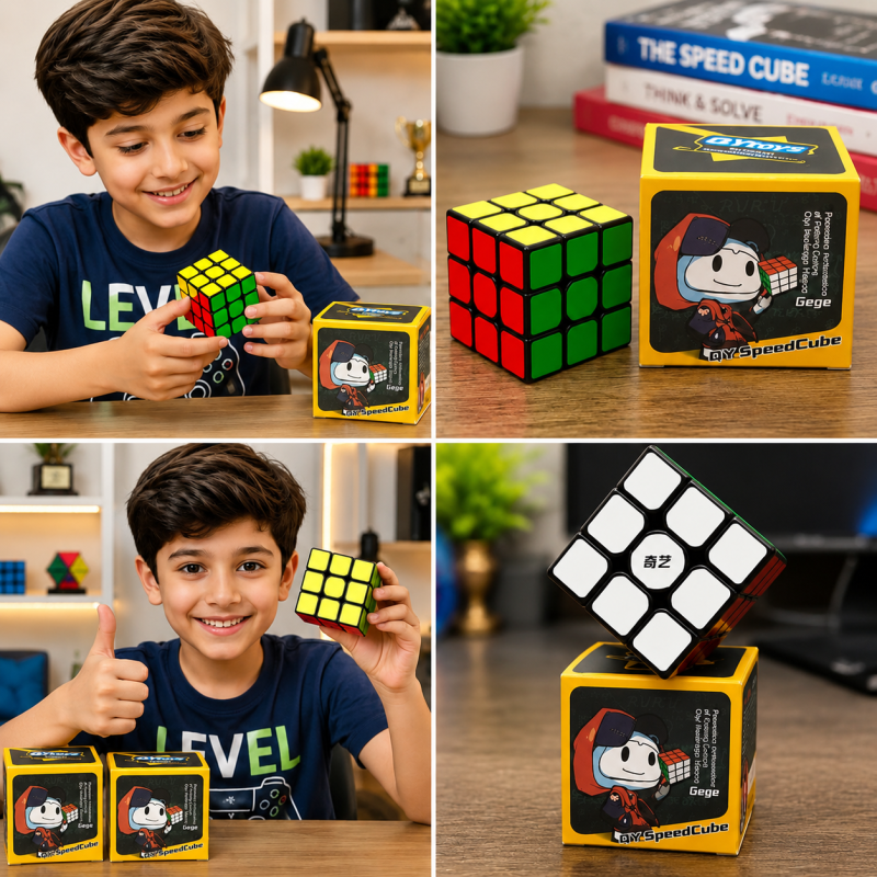 QY Toys Sail W 3×3 Speed Cube – Magic Puzzle Rubik's Cube Toy