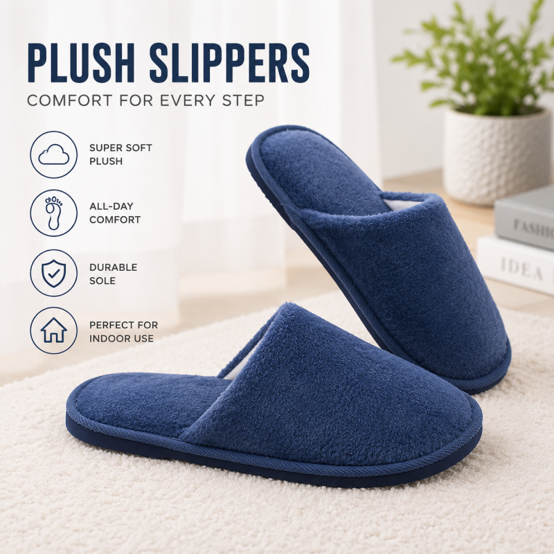 Soft Cotton Slippers for Men and Women - Unisex Indoor Spa Slippers