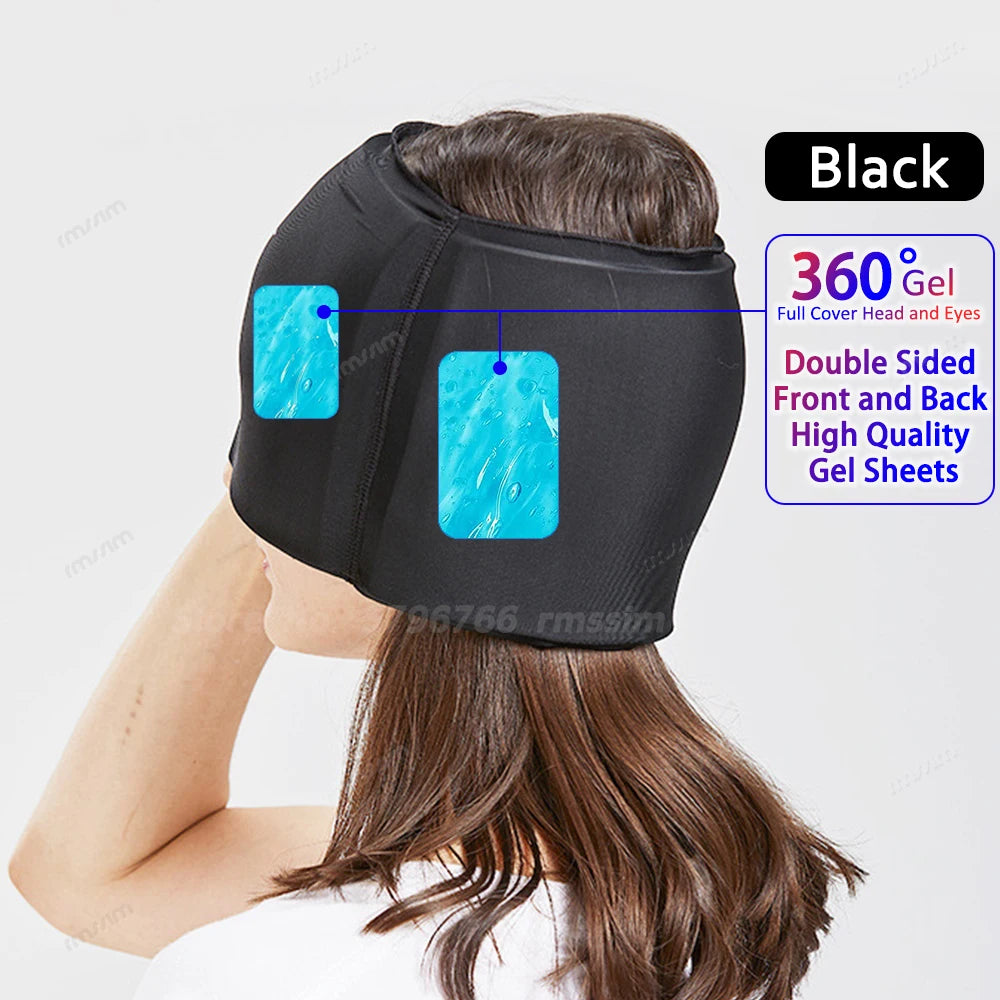 Hot & Cold Therapy Ice Cap – Gel Headache Relief Mask | Migraine Relief & Stress Cooling Cap