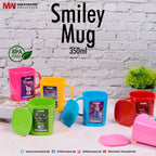 Pack of 2 Smiley Mug with Lid – BPA Free Kids Cartoon Mug (Leak-Resistant Cover)