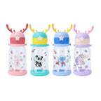 Kids Horn Water Bottle – Cute Cartoon Straw Bottle with Strap (Leakproof & BPA Free)