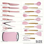 Silicone Spoon Set with Knife Set – Kitchen Utensils Set with Holder