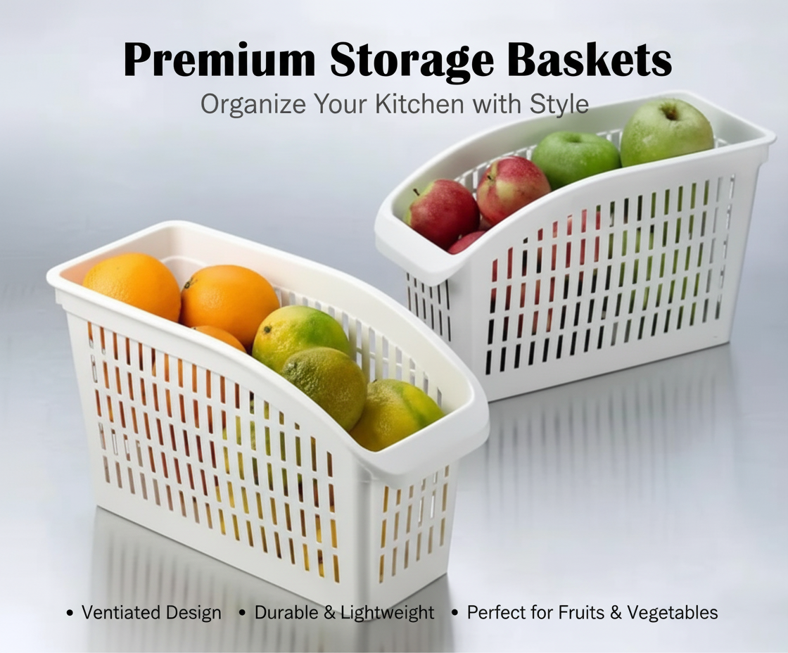 Plastic Fruit & Vegetable Storage Baskets