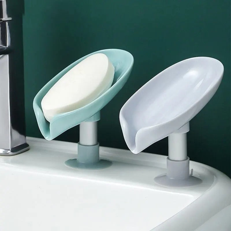 Buy 1 Get 1 Free Hydraulic Soap Holder – Self Draining Lotus Leaf Soap Dish with Suction Base